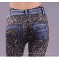 Seamless Ladies Newspaper Print Leggings Blue Jean Leggings